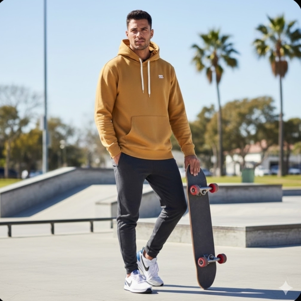 Men's Yellow Mustard Hoodie Sweater